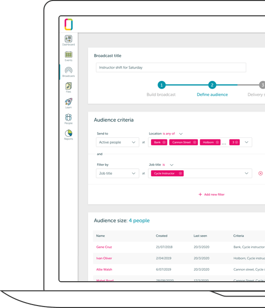 OurPeople audience builder
