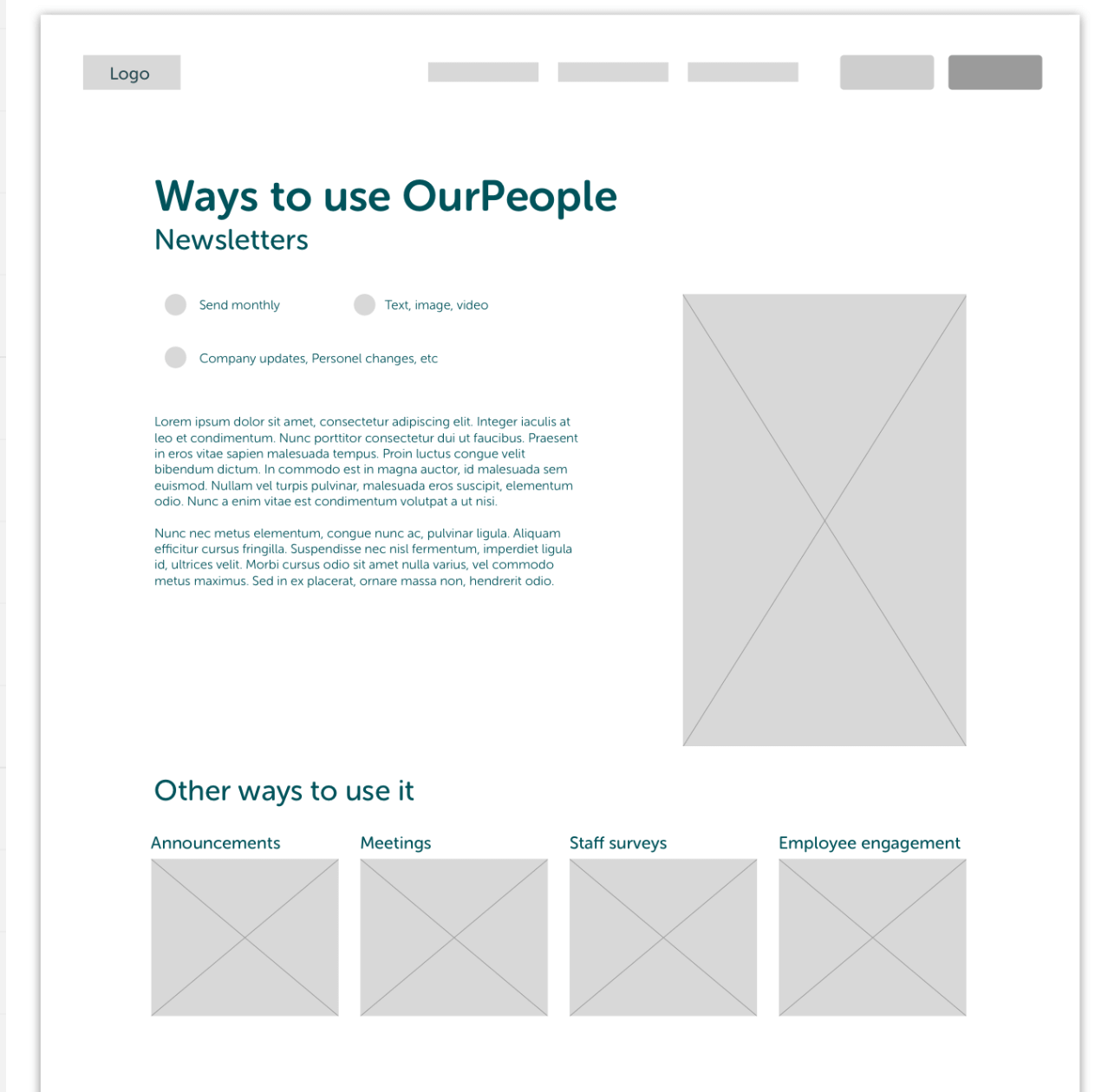 Initial wireframes